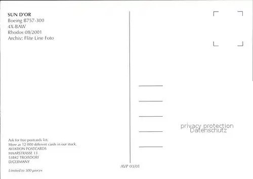 Flugzeuge Zivil Sun D Or Arkia Boeing B757 300 4X BAW  Kat. Airplanes Avions
