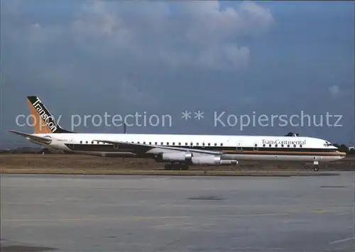 Flugzeuge Zivil Trans Continental DC8 63 N820TC c n 45999 377 Kat. Airplanes Avions