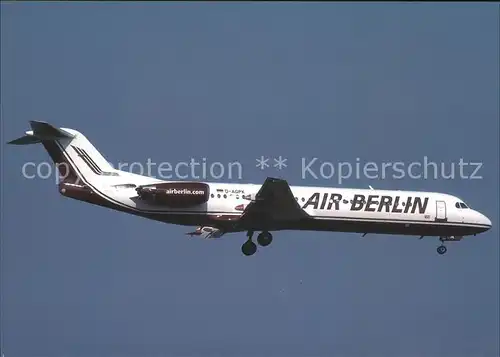 Flugzeuge Zivil Air Berlin Fokker 100 D AGPK cn 11313  Kat. Airplanes Avions