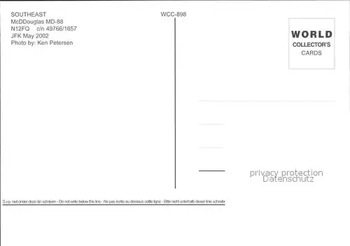 Flugzeuge Zivil Southeast McDDouglas MD 88 N12FQ c n 49766 1657 Kat. Airplanes Avions