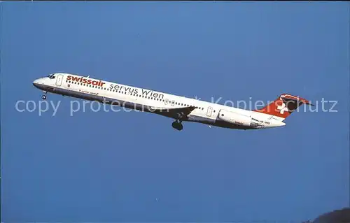 Flugzeuge Zivil Swissair Bachenbuelach McDonnell Douglas MD 81 DC 9 81 HB IND cn 48003 fn 944  Kat. Airplanes Avions