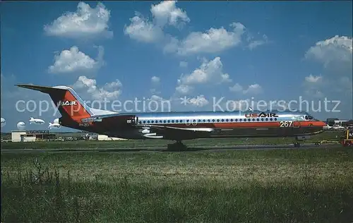Flugzeuge Zivil USAir Fokker 100 PH ZCI Kat. Airplanes Avions