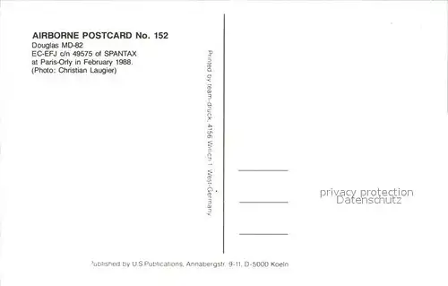 Flugzeuge Zivil Spantax Douglas MD 82 EC EFJ c N 49575  Kat. Airplanes Avions