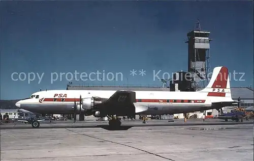 Flugzeuge Zivil PSA Pacific Southwest Airlines Douglas DC 6B N90768 c n 43845  Kat. Airplanes Avions