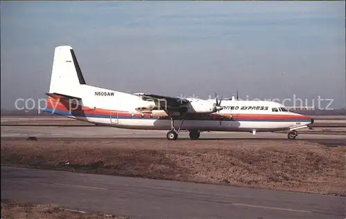 Flugzeuge Zivil United Express Fokker F27 500 N505AW c n 10681  Kat. Airplanes Avions