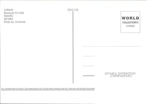 Flugzeuge Zivil Lorair Grand Casino Boeing B 737 200 N903RC  Kat. Airplanes Avions