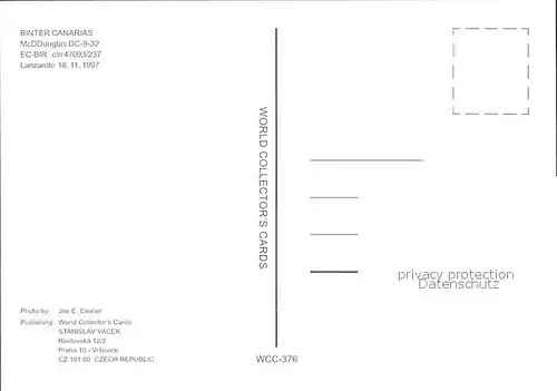 Flugzeuge Zivil Binter Canarias McDDouglas DC 9 32 EC BIR c n 47093 237 Kat. Airplanes Avions