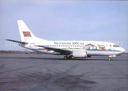 Flugzeuge Zivil Braathens SAFE Trondheim 1000 AR Boeing B 737 505 LN BRJ  Kat. Airplanes Avions