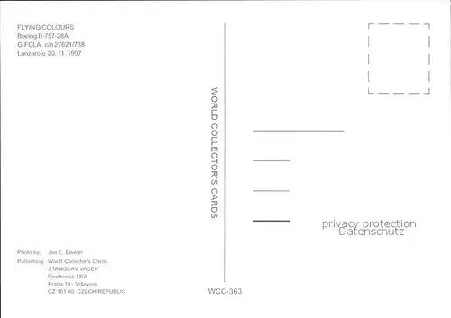 Flugzeuge Zivil Flying Colours Boeing B 757 28A G FCLA c n 27621 738 Kat. Airplanes Avions