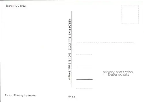 Flugzeuge Zivil Scandinavian Scanair DC 8 63  Kat. Airplanes Avions