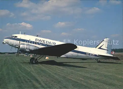 Flugzeuge Zivil Swedair DC 3 SE BSM  Kat. Airplanes Avions