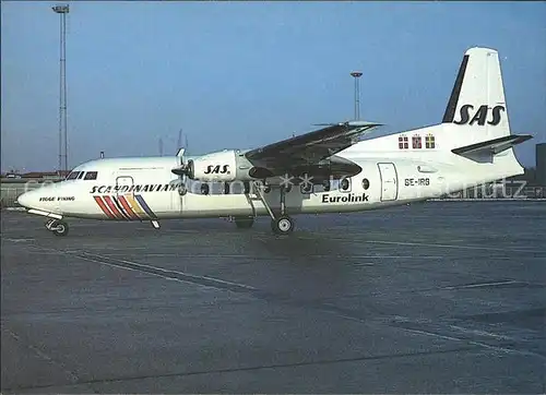 Flugzeuge Zivil SAS Scandinavian Fokker F 27 Friendship SE IRG  Kat. Airplanes Avions