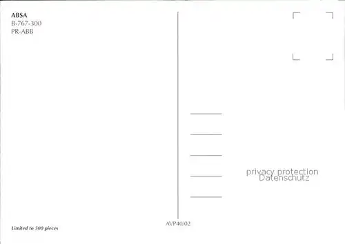 Flugzeuge Zivil ABSA Cargo B 767 300 PR ABB  Kat. Airplanes Avions