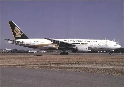 Flugzeuge Zivil Singapore Airlines Boeing 777 212 9V SQA c n 28508 83  Kat. Airplanes Avions