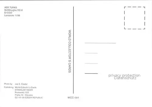 Flugzeuge Zivil Aer Turas McDDouglas DC 8 EI CGO  Kat. Airplanes Avions