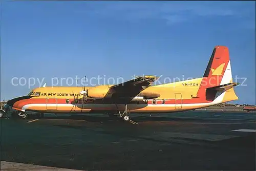 Flugzeuge Zivil Air New South Wales Fokker F27 500F VH FCA c n 10522  Kat. Airplanes Avions