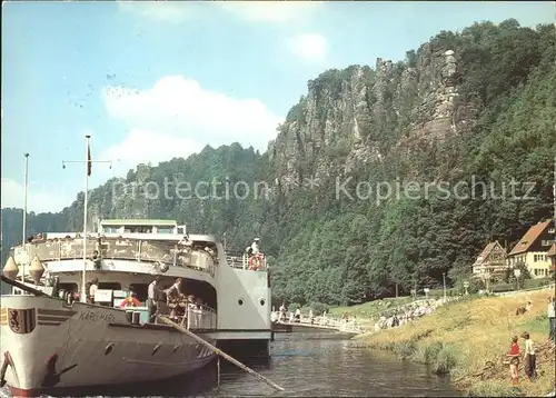 Dampfer Binnenschifffahrt Karl Marx Rathen Dampferanlegestelle  Kat. Schiffe