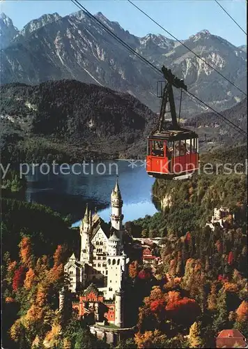 Seilbahn Tegelberg Schwangau Fuessen Schloss Neuschwanstein Hohenschwangau Alpsee Tiroler Alpen  / Bahnen /