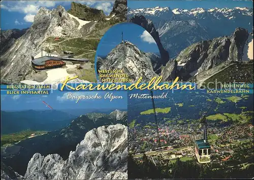 Seilbahn Karwendel Mittenwald Bayerische Alpen Bergstation  / Bahnen /