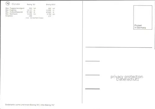 Flugzeuge Zivil Condor Boeing 767 Boeing B757 Kat. Airplanes Avions