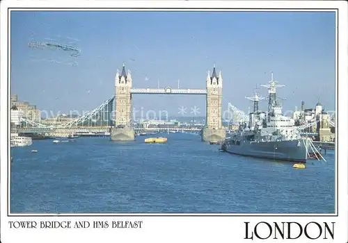 Marine HMS Belfast Tower Bridge London  Kat. Schiffe