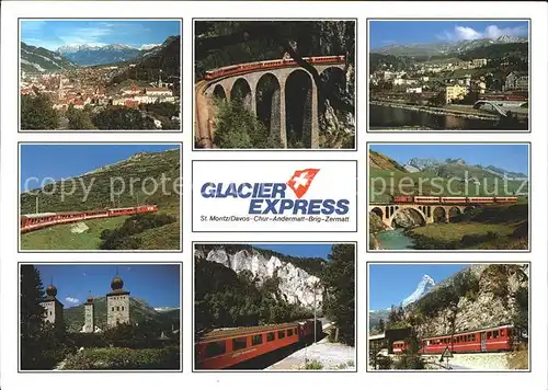 Eisenbahn Glacier Express St. Moritz Davos Chur Andermatt Brig Zermatt Kat. Eisenbahn