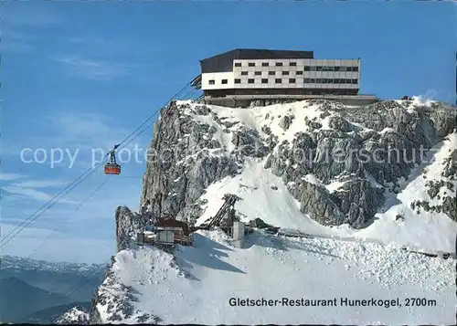 Seilbahn Dachstein-Suedwand Gletscher-Restaurant Hunerkogel Fliegeraufnahme / Bahnen /