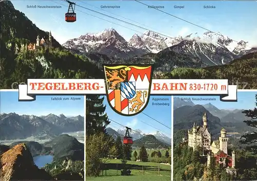 Seilbahn Tegelberg Schloss Neuschwanstein Aggenstein Breitenberg Alpsee  / Bahnen /