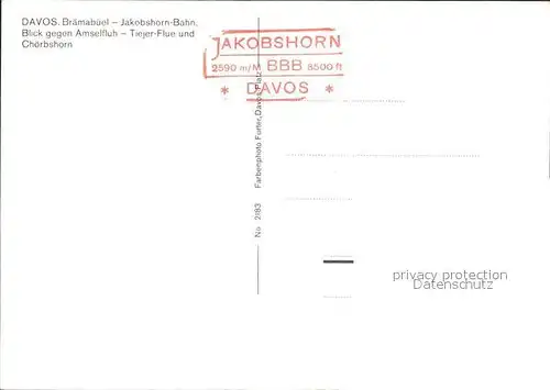 Seilbahn Braemabueel-Jakobshorn Davos Amselfluh Choerbshorn / Bahnen /