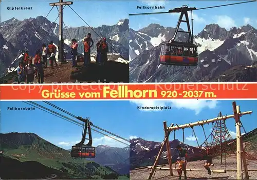 Seilbahn Fellhorn Oberstdorf im Hochallgaeu Kinderspielplatz Gipfelkreuz / Bahnen /