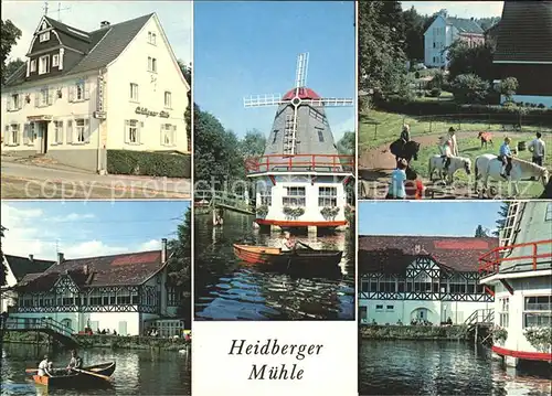 Windmuehle Heidberger Muehle Pferde Gasthaus  Kat. Gebaeude und Architektur