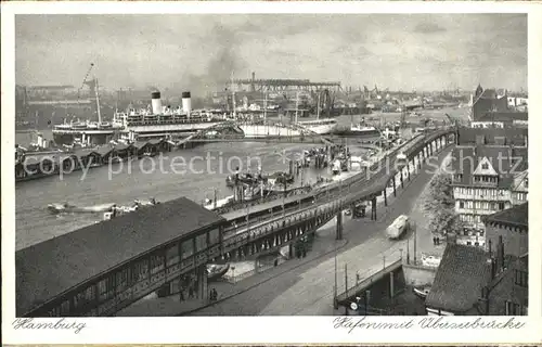 Dampfer Oceanliner Hamburg Hafen ueberseebruecke Kat. Schiffe