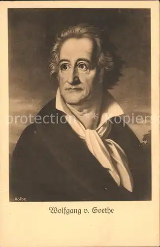 Goethe Johann Wolfgang von Kuenstlerkarte Kolbe  Kat. Dichter