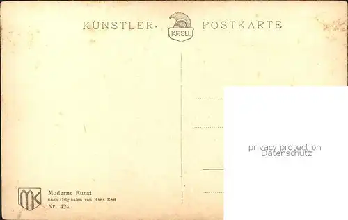 Kuenstlerkarte Hans Best Jaegerlatein Moderne Kunst Nr. 424  Kat. Kuenstlerkarte