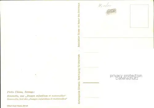 Kuenstlerkarte Pietro Chiesa Simonella Spendenkarte Anormale Kat. Kuenstlerkarte
