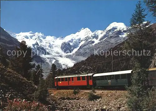 Bergbahn Rhaetische Bahn Montebello Berninagruppe Morteratschgletscher Kat. Bergbahn