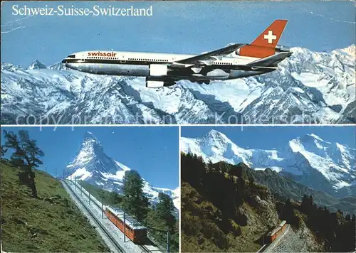 Swissair DC 10 Matterhorn Gornergratbahn Moench Jungfrau  Kat. Flug