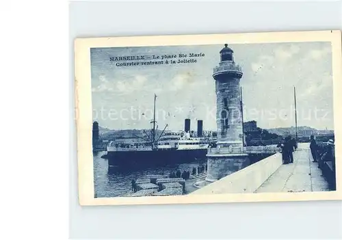 Leuchtturm Lighthouse Marseille Pahre Ste. Marie Joliette Dampfer Kat. Gebaeude