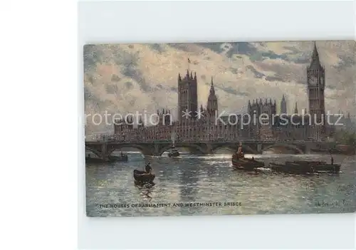 Verlag Tucks Oilette Nr. 3583 Houses of Parliament Westminster Bridge  Kat. Verlage