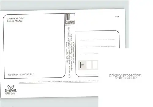 Flugzeuge Zivil Cathay Pacific Boeing 747.400 Kat. Airplanes Avions