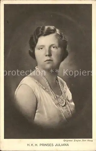 Adel Niederlande Prinzessin Juliana Kat. Koenigshaeuser