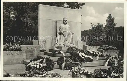 Adel Niederlande Denkmal Koenigin Mutter Emma Monument  Kat. Koenigshaeuser