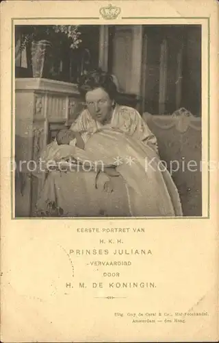 Adel Niederlande Koenigin Wilhelmina Prinzessin Juliana  Kat. Koenigshaeuser
