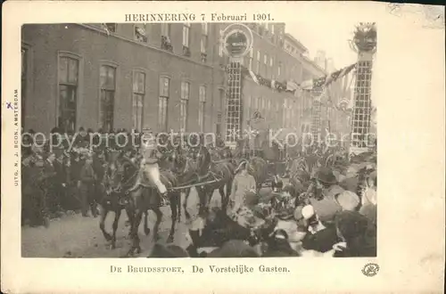 Adel Niederlande Hochzeit Koenigin Wilhelmina Prinz Hendrik Pferdekutsche Kat. Koenigshaeuser