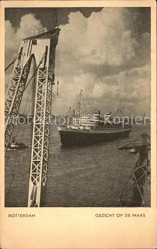 Dampfer Oceanliner Gezicht op de Maas Rotterdam  Kat. Schiffe