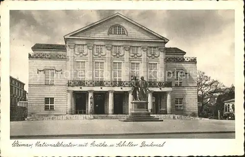 Theatergebaeude Nationaltheater Weimar Goethe und Schiller Denkmal Kat. Gebaeude
