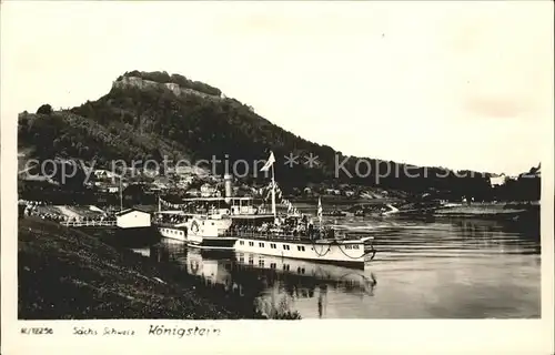 Dampfer Binnenschifffahrt Koenigstein Saechsische Schweiz Kat. Schiffe