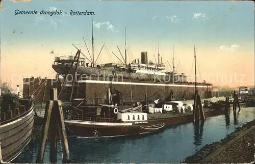Dampfer Oceanliner Gemeente droogdok Rotterdam Werft Kat. Schiffe