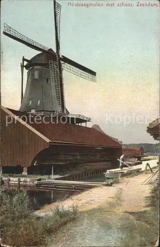 Windmuehle Houtzaagmolen met schuur Zaandam Kat. Gebaeude und Architektur