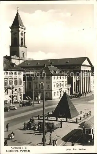 Foto Kellner Rolf Nr. 8061 Karlsruhe Stadtkirche Pyramide Kat. Fotografie